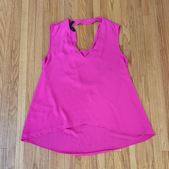 BCBGMaxAzria Fuchsia Sleeveless V-Neck Top - Picture 1 of 3